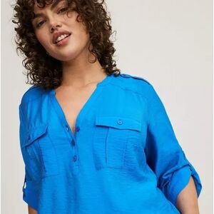 Torrid 3/4 Sleeve In French Blue Nwt